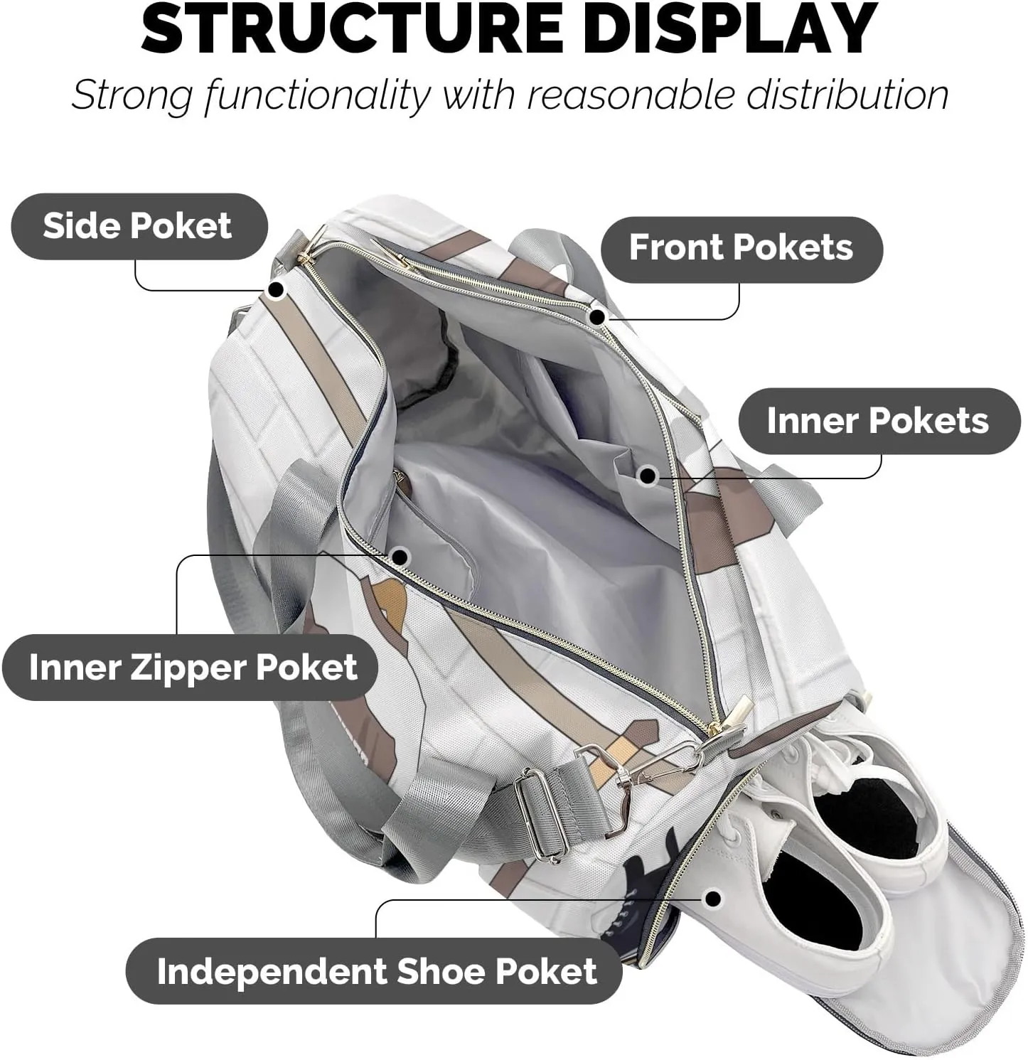 Ice Hockey Sport Fan Player Grape Travel Duffel Bag Large Foldable Waterproof Overnight Bag for Beach Swim Bags Pool Sports Gym