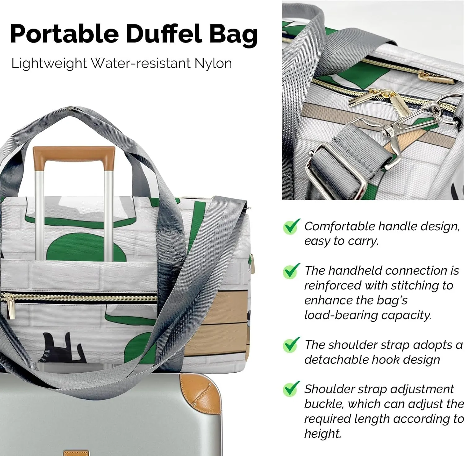 Ice Hockey Sport Team Number Forest Duffle Bag for Travel, Weekender Bag with Shoe Compartment, Carry On Overnight Bag Gym Bag Hospital Bags