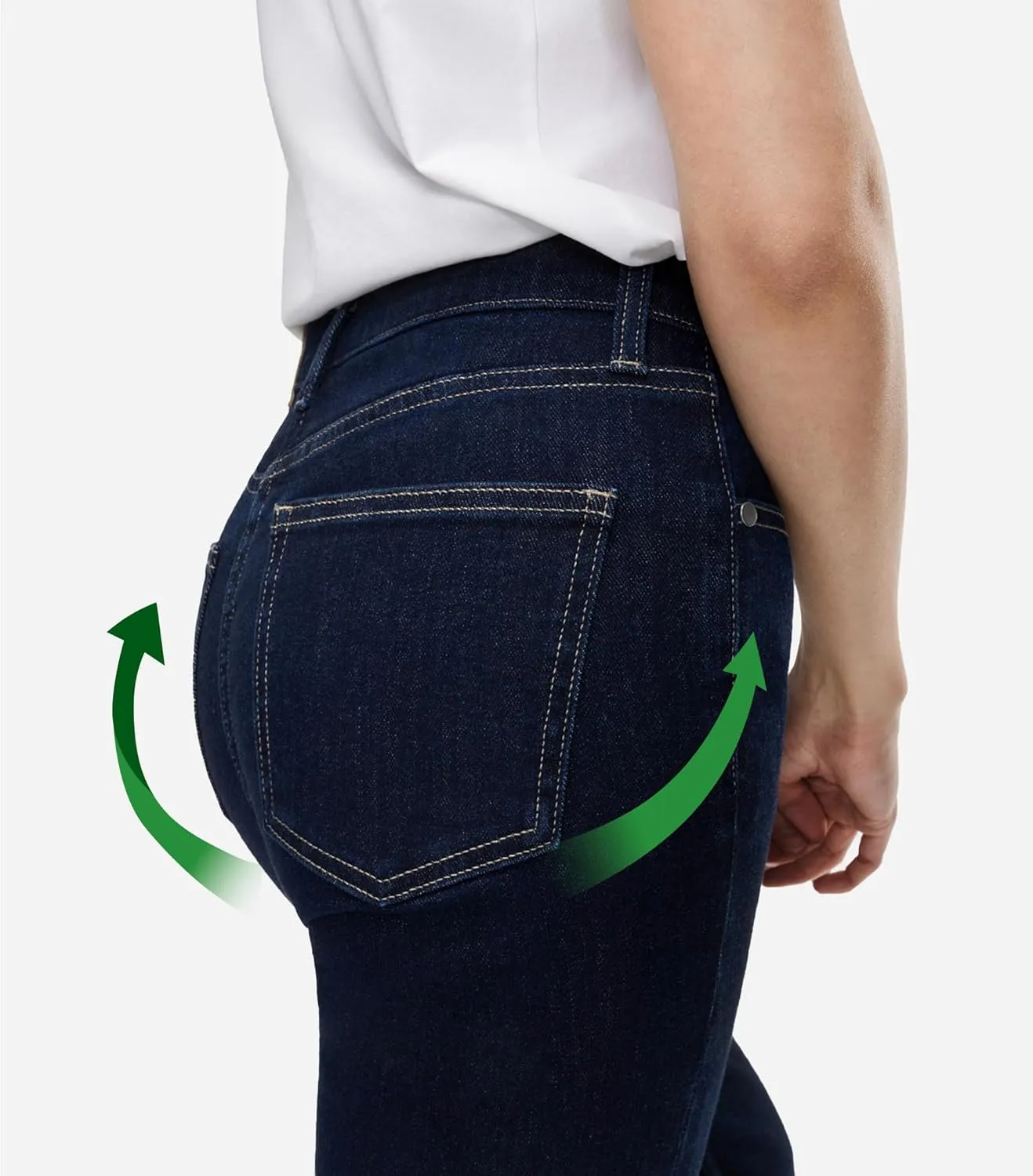 Jeans for Women Cotton Stretch Straight Leg Trouser Soft Casual Curve Appeal Jeans Denim Pant