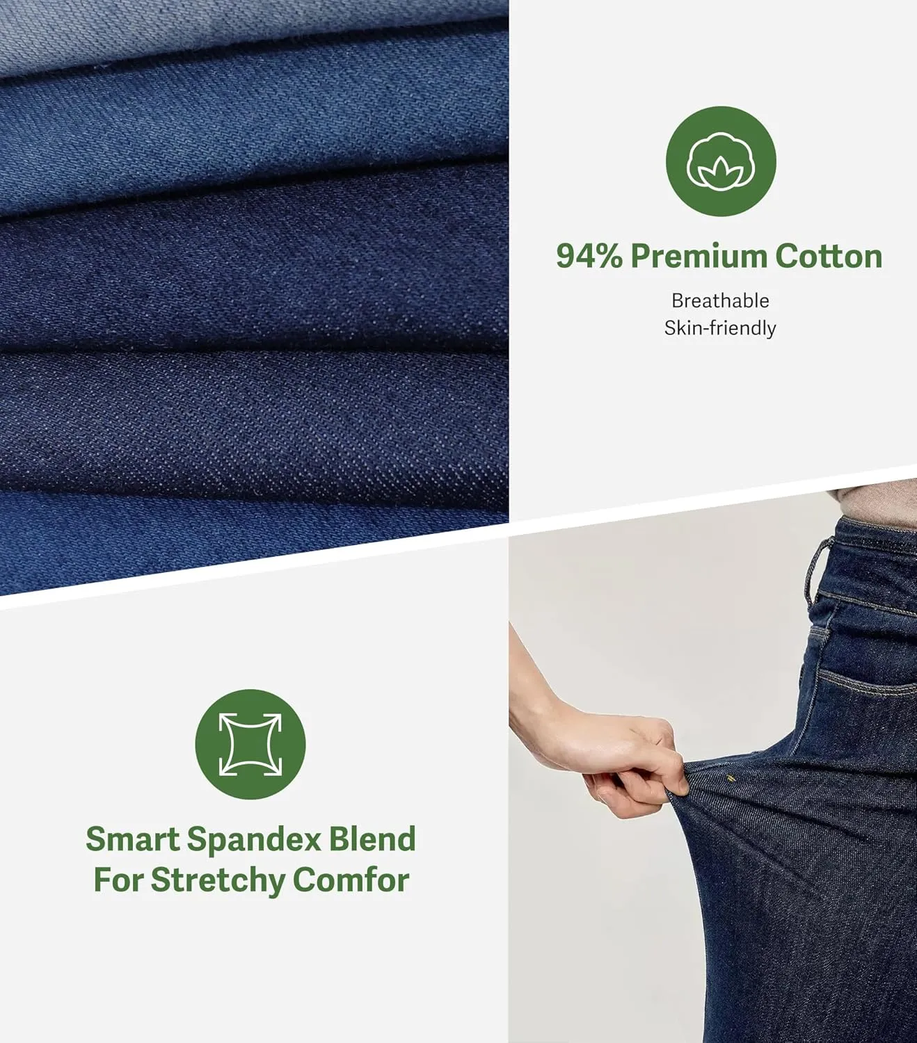 Jeans for Women Cotton Stretch Straight Leg Trouser Soft Casual Curve Appeal Jeans Denim Pant