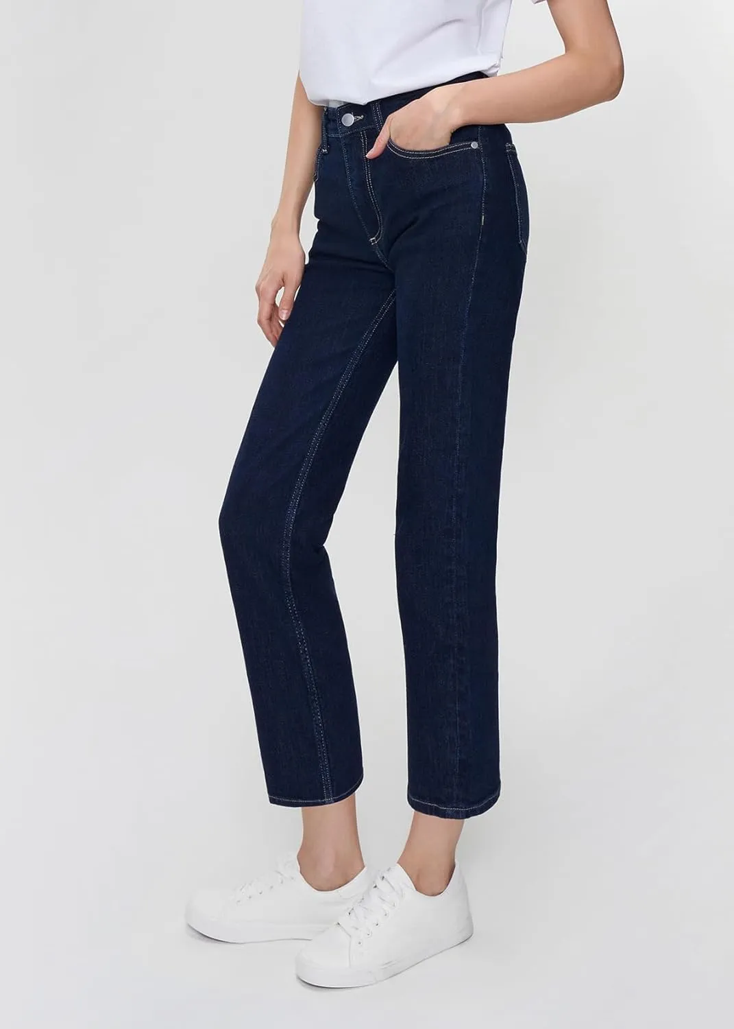 Jeans for Women Cotton Stretch Straight Leg Trouser Soft Casual Curve Appeal Jeans Denim Pant