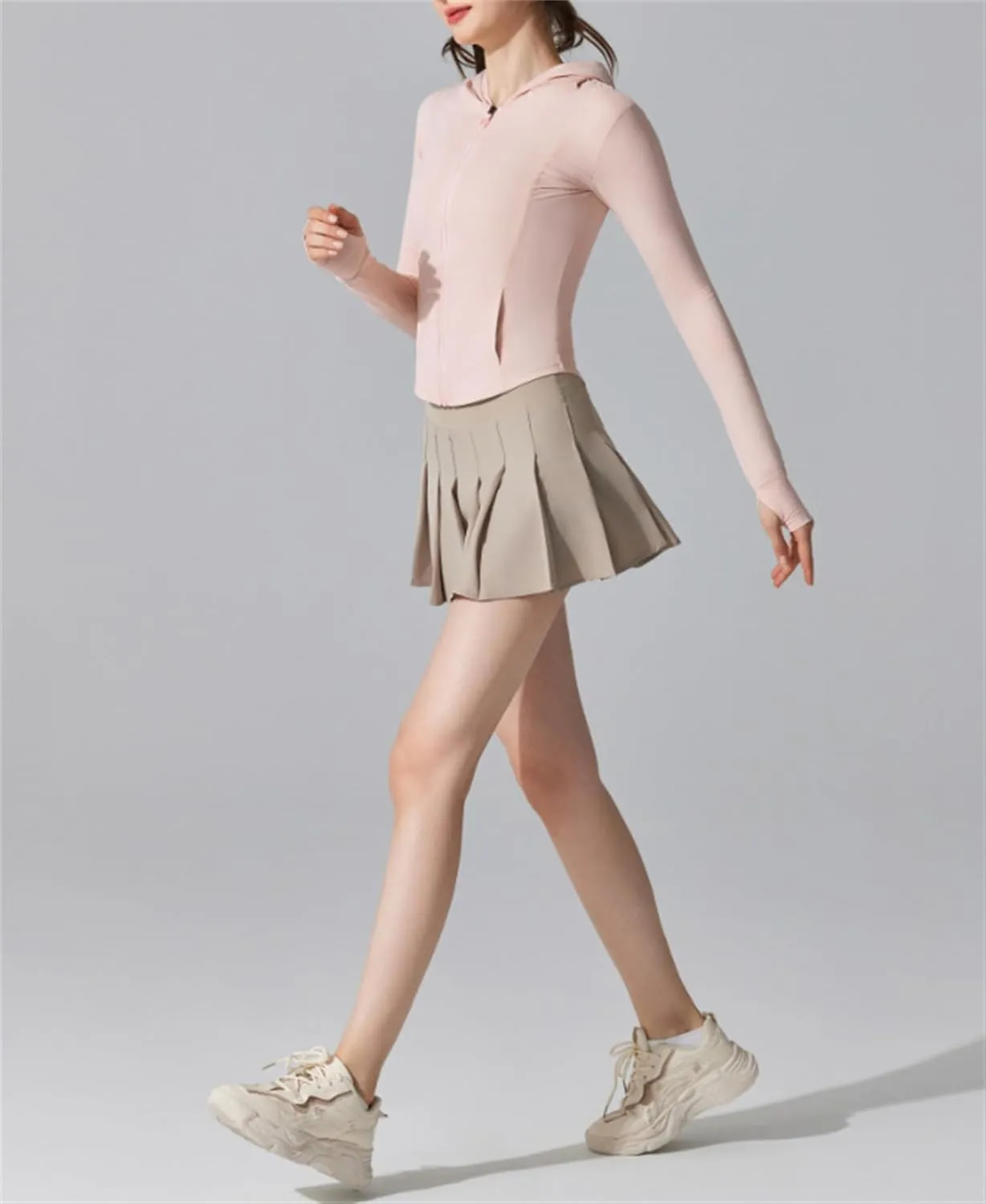 Joe Wenko Womens Pleated Tennis Skirt with Shorts High Waisted Golf Athletic Skort Mini Skirt with Pockets