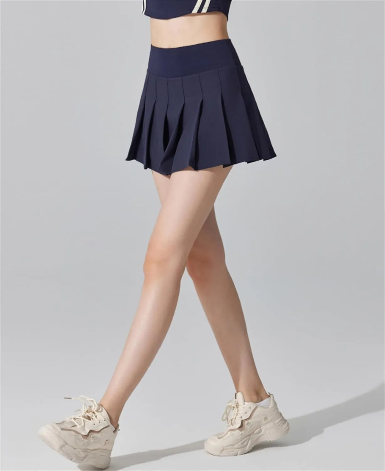 Joe Wenko Womens Pleated Tennis Skirt with Shorts High Waisted Golf Athletic Skort Mini Skirt with Pockets