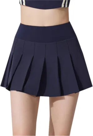 Joe Wenko Womens Pleated Tennis Skirt with Shorts High Waisted Golf Athletic Skort Mini Skirt with Pockets