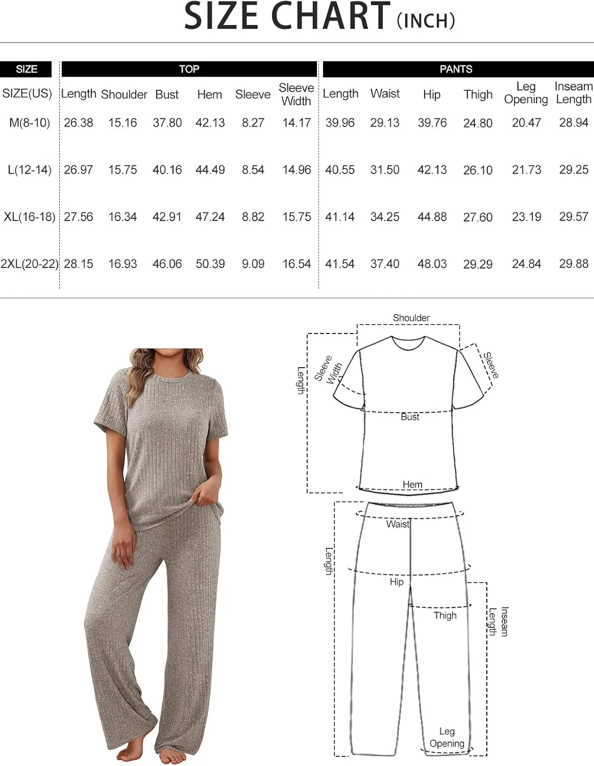 LILLUSORY 2 Piece Lounge Sets for Women Matching Summer Outfits Casual Ribbed Knit Pajamas Wide Leg Pants Trendy Clothes 2025