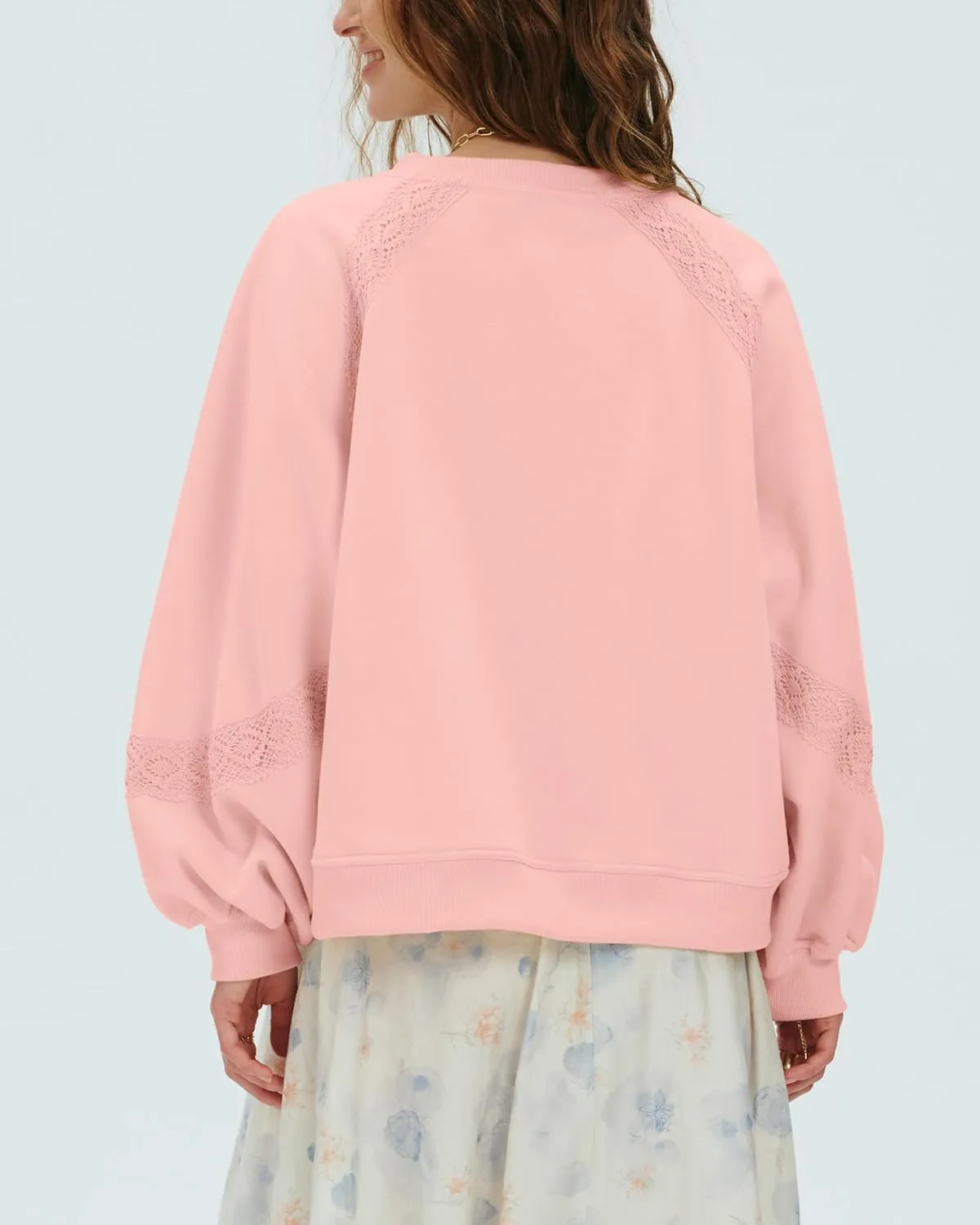Locachy Womens Oversized Sweatshirt Casual V Neck Long Sleeve Cropped Pullover Tops Trendy Loose Blouses
