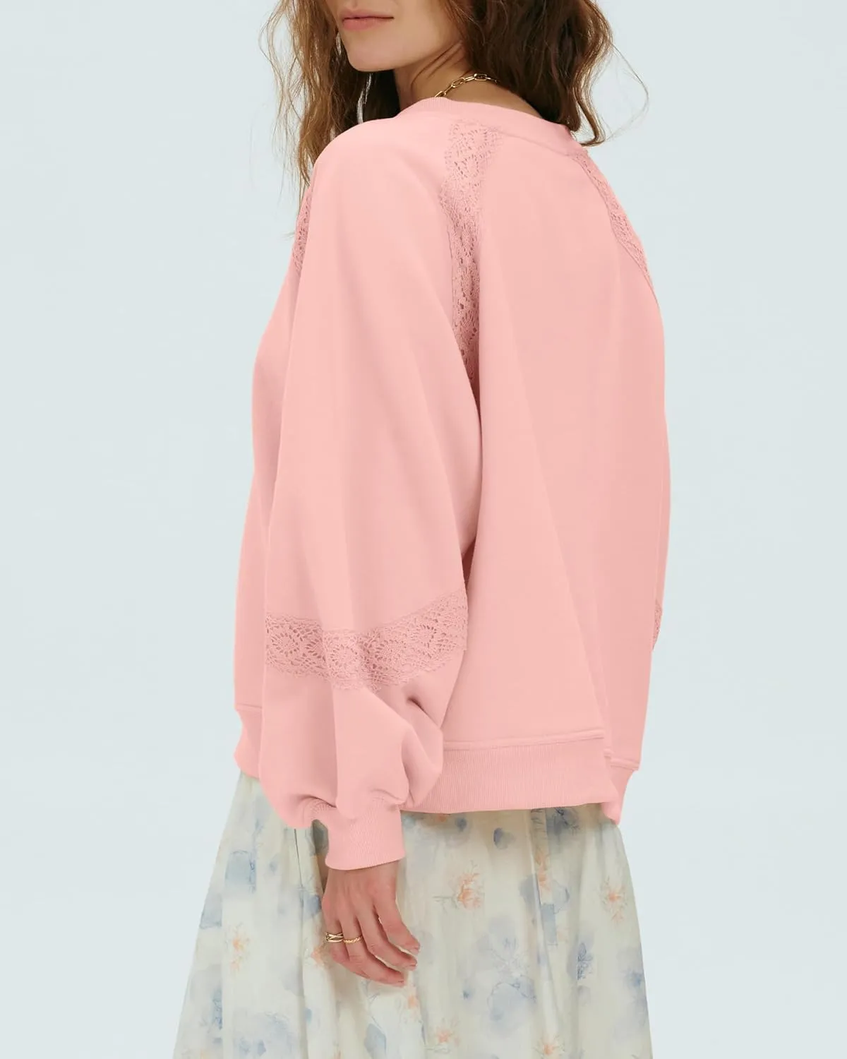 Locachy Womens Oversized Sweatshirt Casual V Neck Long Sleeve Cropped Pullover Tops Trendy Loose Blouses