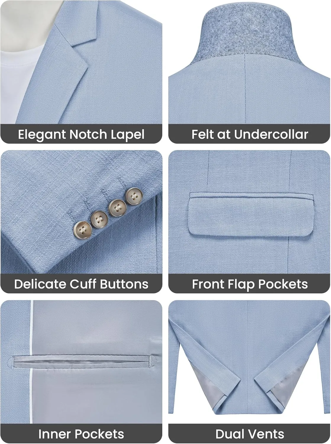MAGE MALE Men's 2 Piece Linen Suits Set Casual Lightweight Blazer Jacket and Pants for Wedding Business Prom