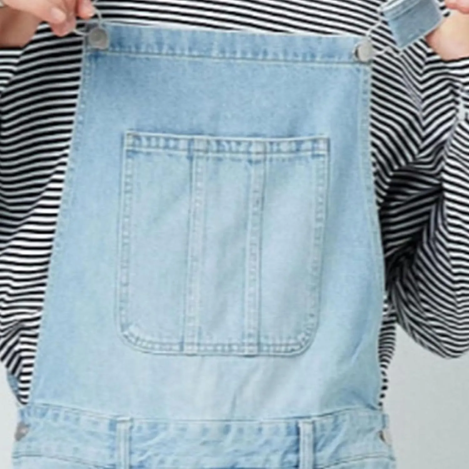 Men Midweight Tool Pockets Denim Overall Relaxed Fit Adjustable Straps Jeans Workwear Big Overall