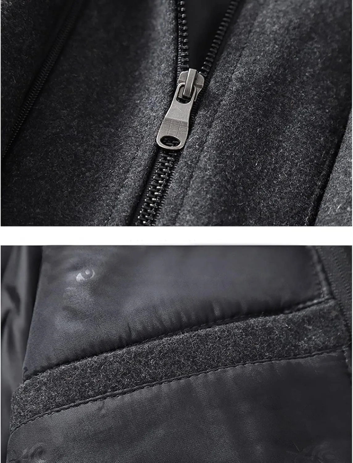 Men's Wool Blend Pea Coat Gentle Layered Collar Single Breasted Quilted Lined Jacket Winter Warm Business Coat