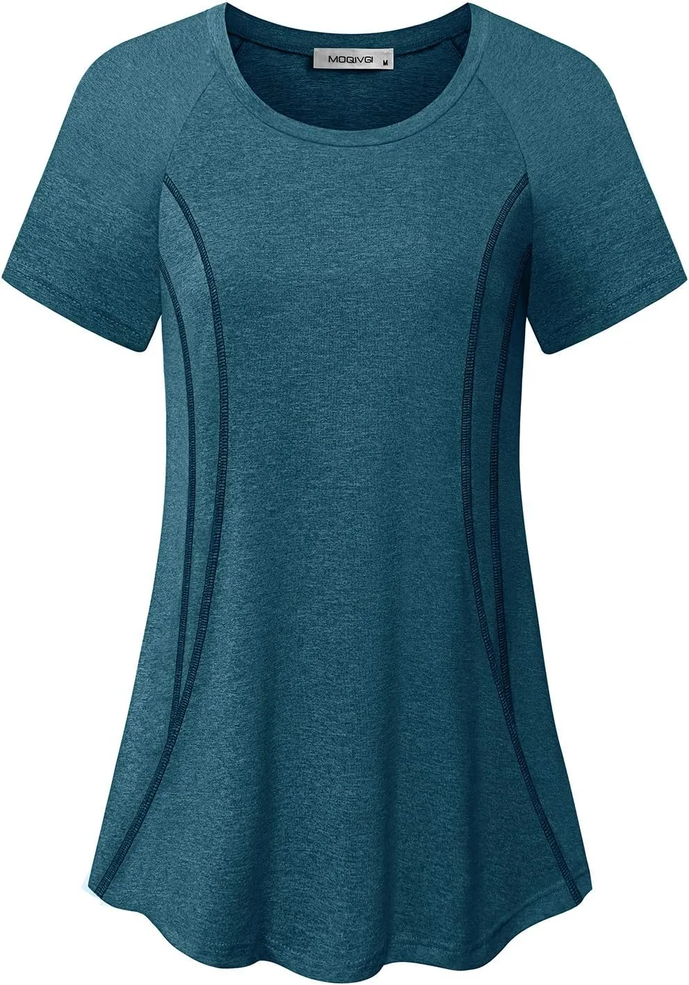 MOQIVGI Womens Short Sleeve Workout Shirts Yoga Running Fitness Activewear Tops