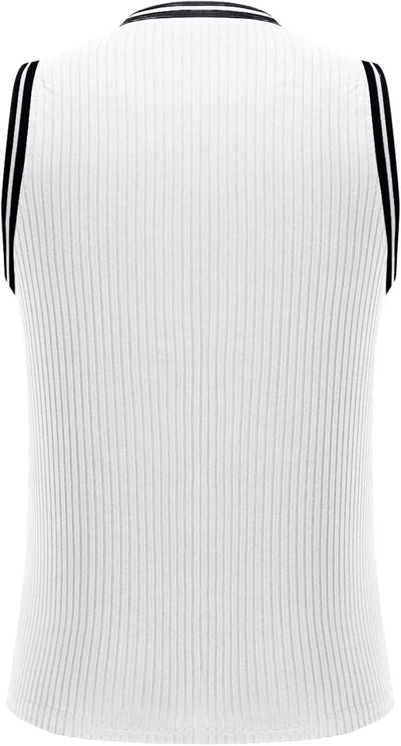 Muscularfit Men's Summer Tank Tops Solid Color Casual Loose Fit Shirts Sleeveless Athletic Gym Tshirt Crewneck Basic Tanks