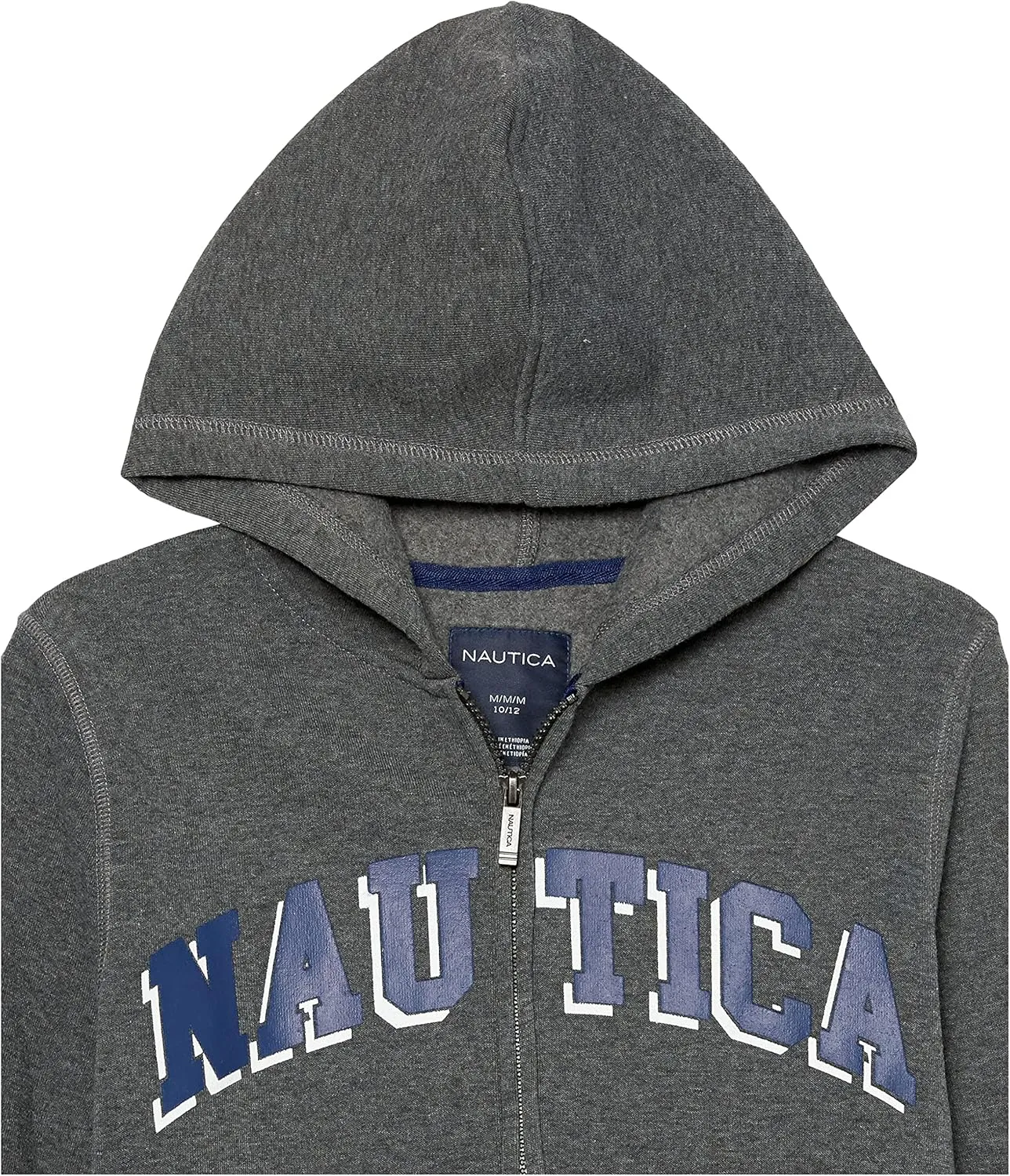 Nautica Boys' Long Sleeve Fleece Full Zip Hoodie, Comfortable, Relaxed Fit