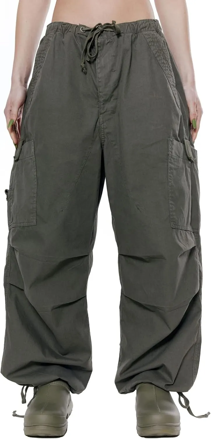 NUFIWI Women Baggy Wide Leg Cargo Pants Low Waist Drawstring Sweatpants Summer Casual Jogger Trousers