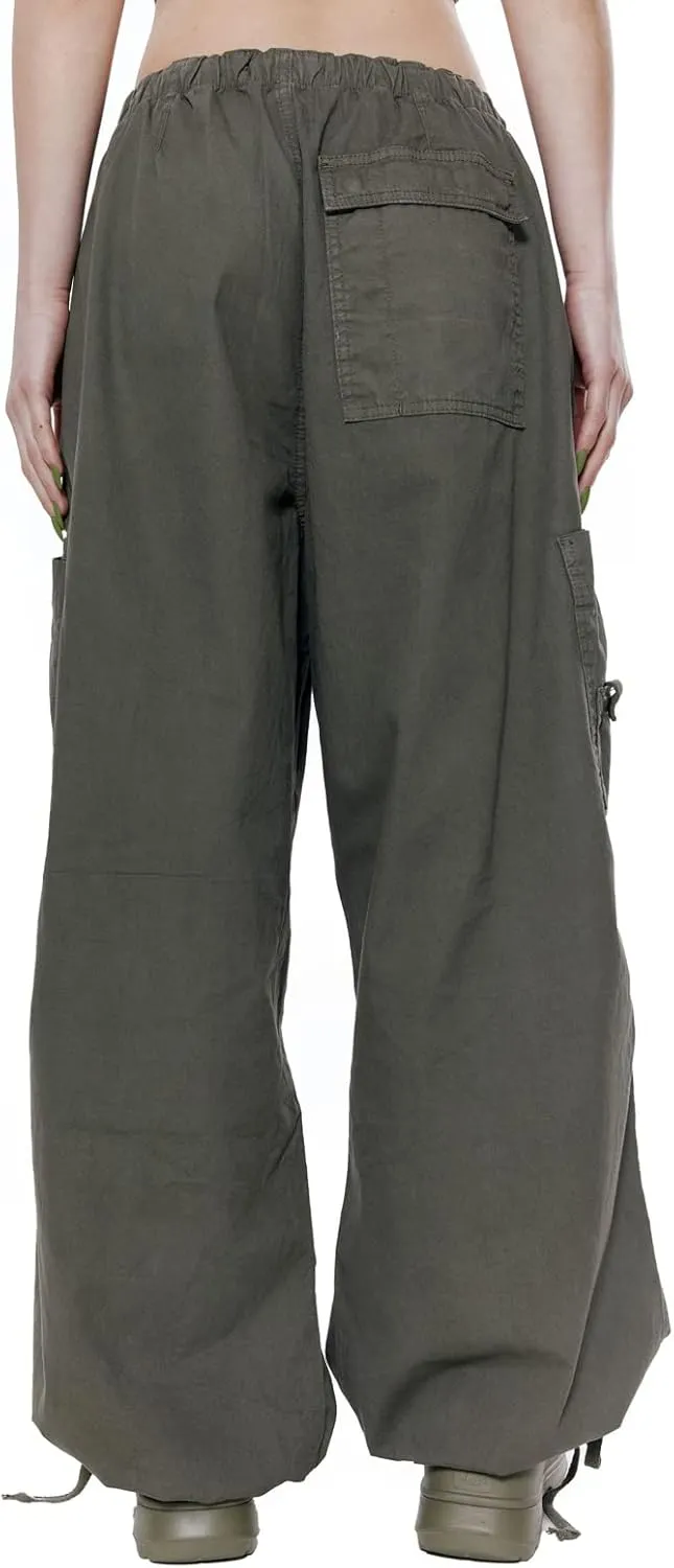 NUFIWI Women Baggy Wide Leg Cargo Pants Low Waist Drawstring Sweatpants Summer Casual Jogger Trousers