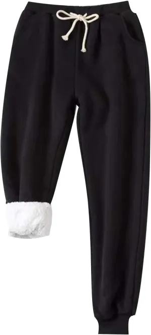 Omoone Women's Loose Winter Thick Fleece Lined Jogger Harem Pants Sweatpants