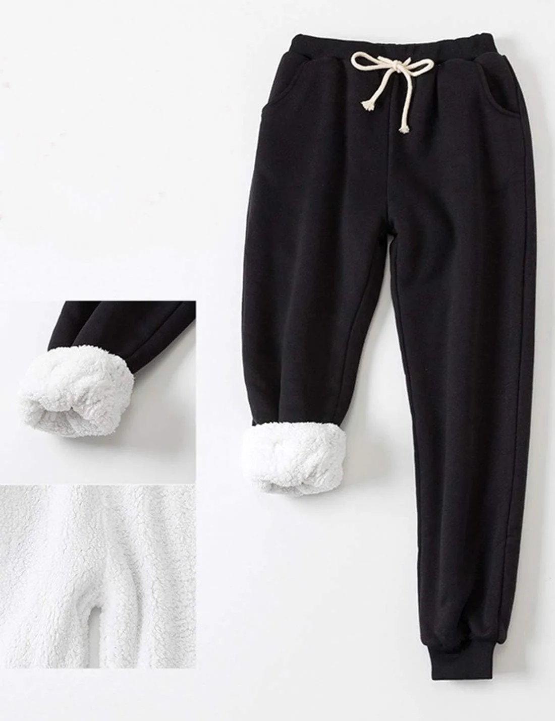 Omoone Women's Loose Winter Thick Fleece Lined Jogger Harem Pants Sweatpants