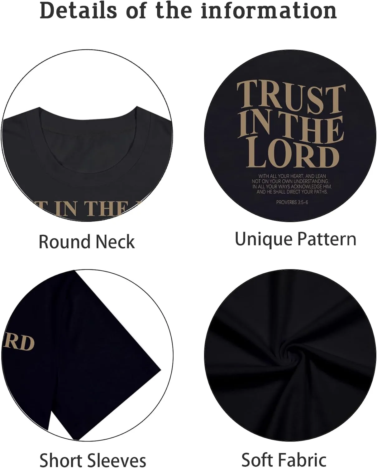Oversized Jesus Shirts for Women Christian Faith Tshirt Trust in The Lord Saying Tee Tops