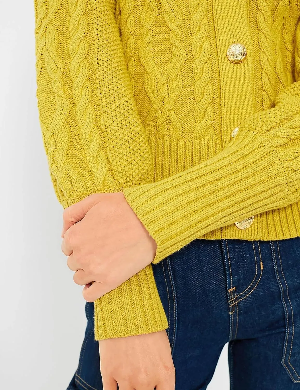 PEHMEA Womens Short Cardigan Sweaters, Soft Twist Knit Fall Winter Chunky Open Front Button Sweaters for Women