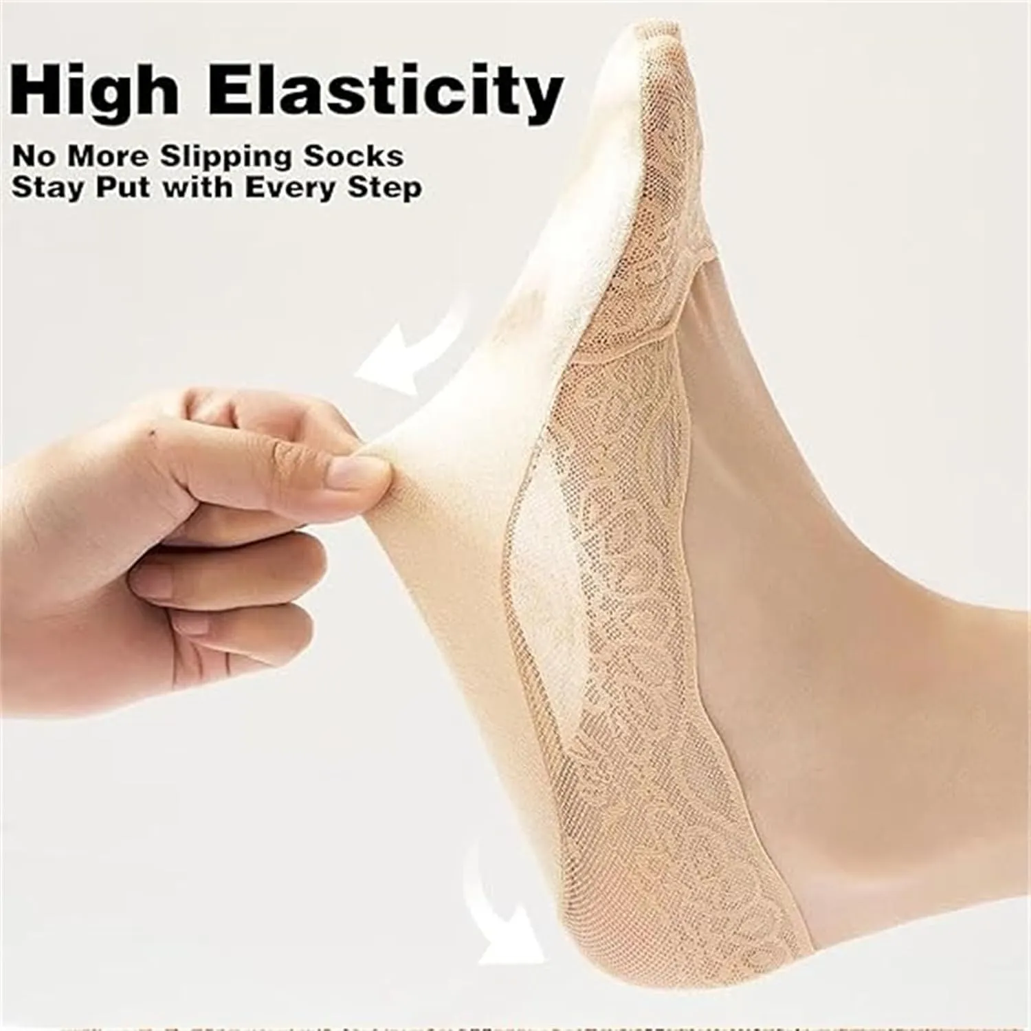 Pleteffect Socks, Pleteffect No Show Lace Socks, Ultra Thin Breathable Non Slip Low Cut Liner No Show for Women, Free Size