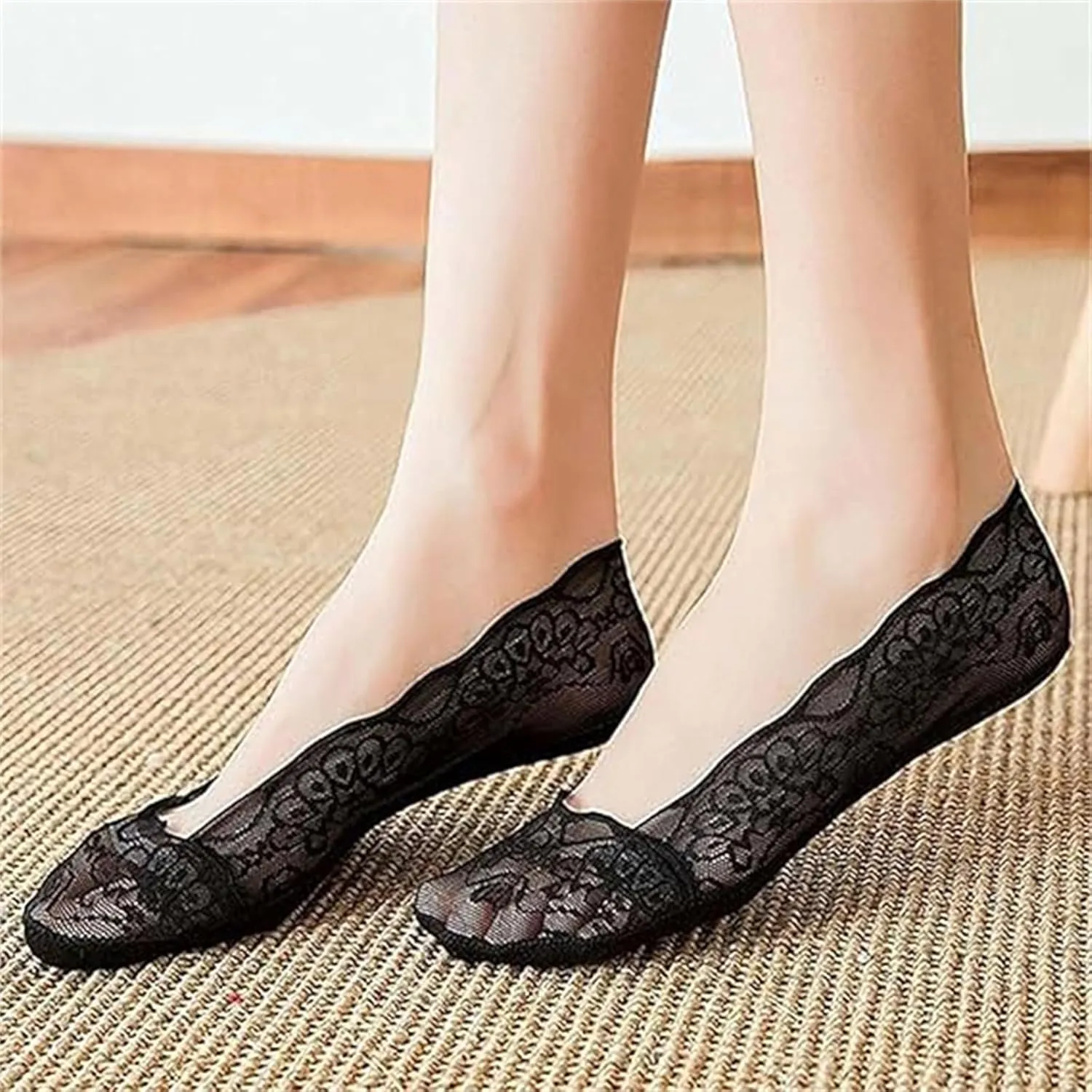 Pleteffect Socks, Pleteffect No Show Lace Socks, Ultra Thin Breathable Non Slip Low Cut Liner No Show for Women, Free Size