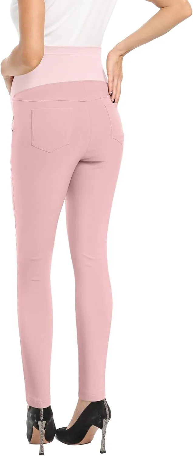 POSHGLAM Women's Maternity Skinny Pants Casual Slim Pull-on Comfy Stretch Pants