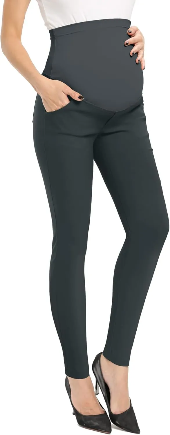 POSHGLAM Women's Maternity Skinny Pants Casual Slim Pull-on Comfy Stretch Pants