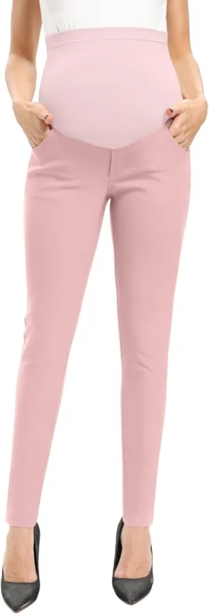 POSHGLAM Women's Maternity Skinny Pants Casual Slim Pull-on Comfy Stretch Pants