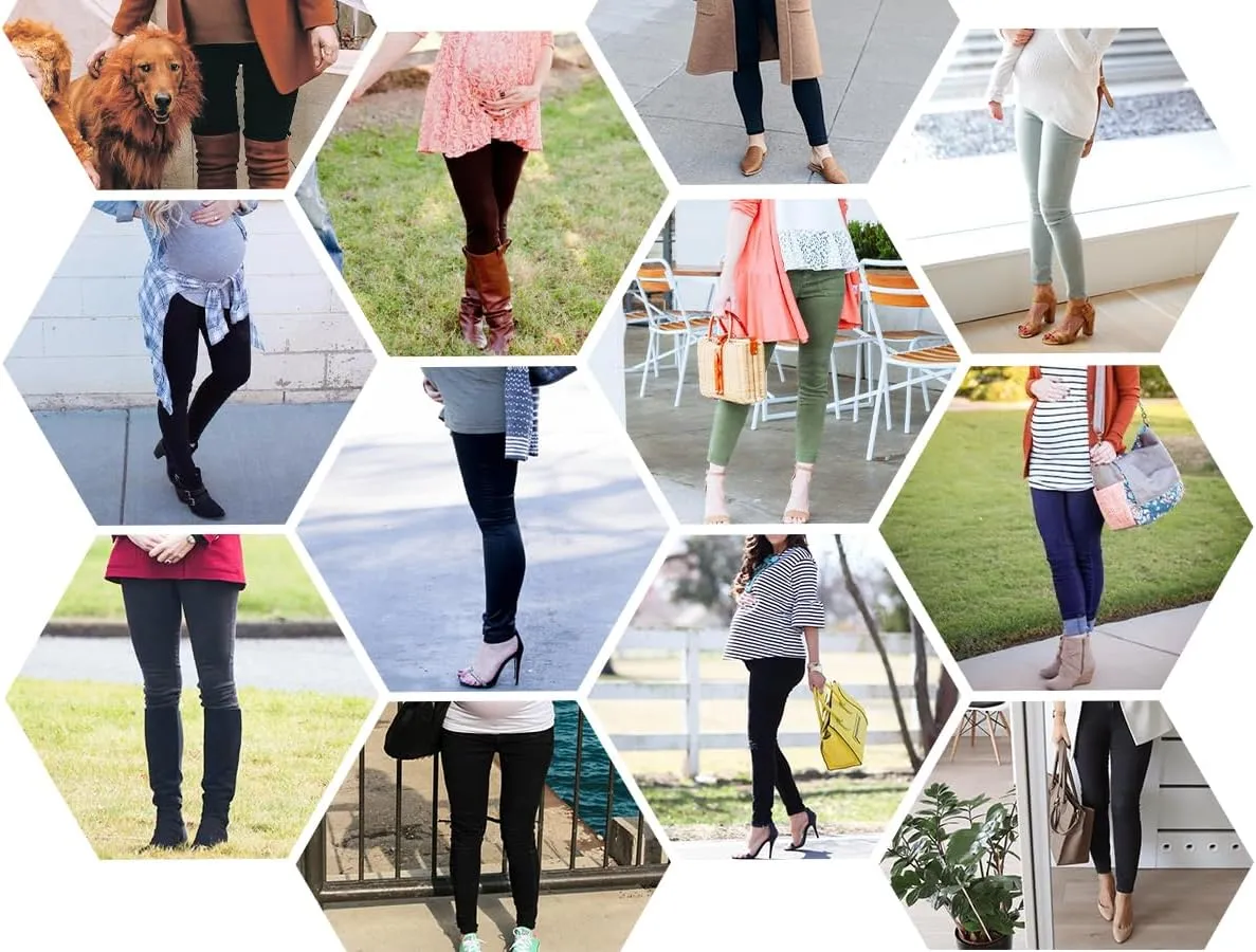 POSHGLAM Women's Maternity Skinny Pants Casual Slim Pull-on Comfy Stretch Pants