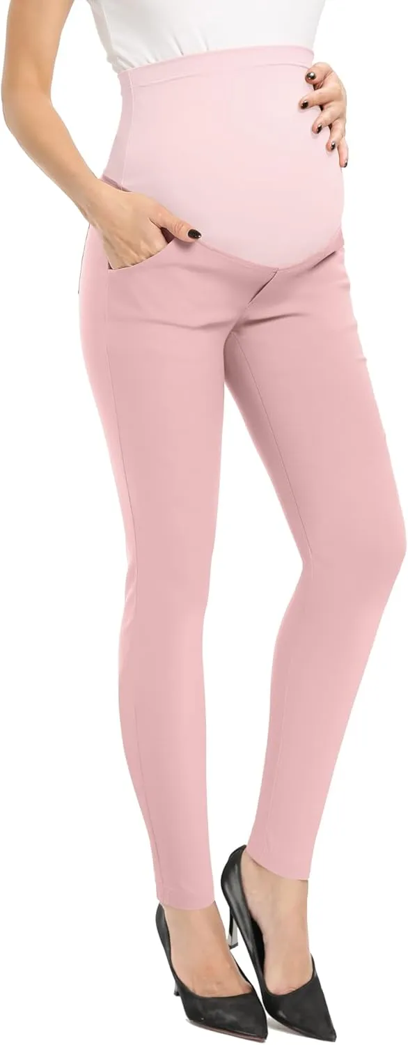 POSHGLAM Women's Maternity Skinny Pants Casual Slim Pull-on Comfy Stretch Pants