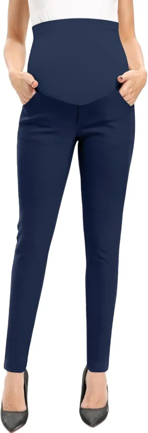 POSHGLAM Women's Maternity Skinny Pants Casual Slim Pull-on Comfy Stretch Pants