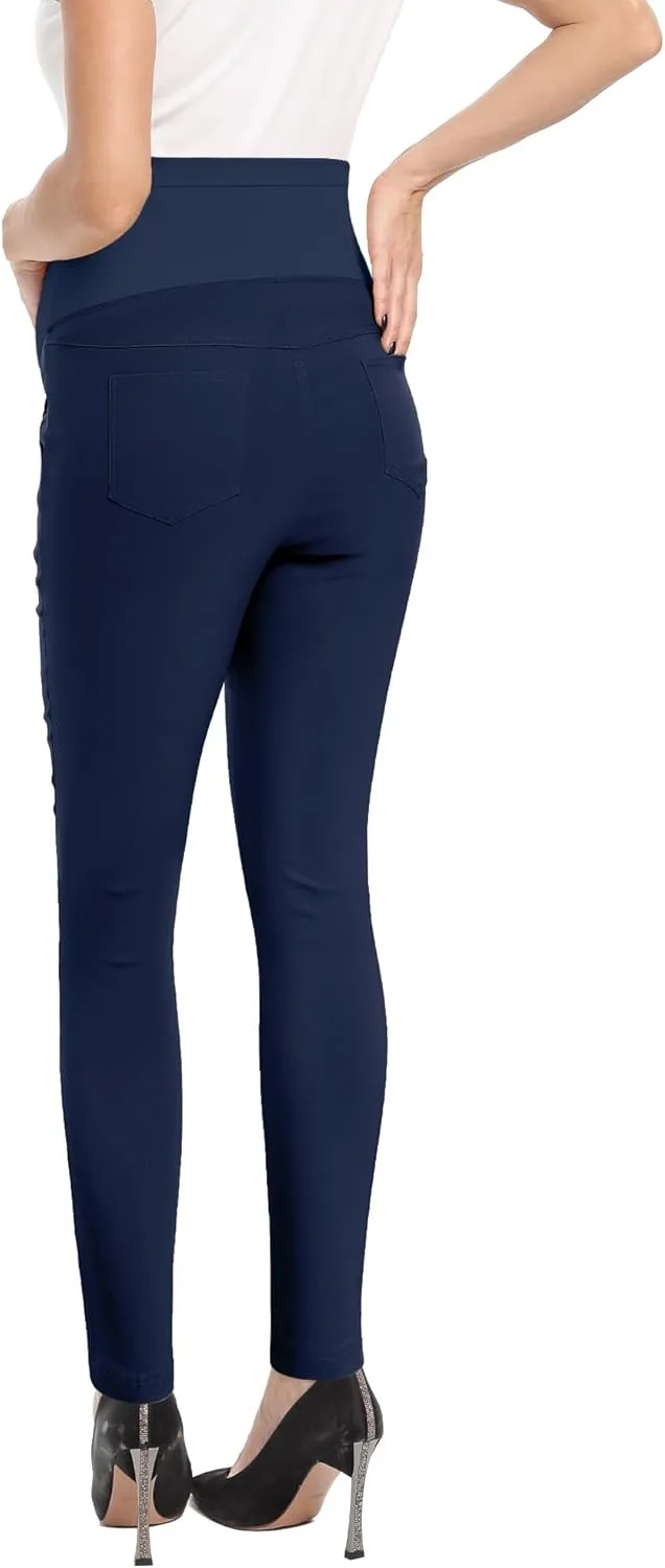 POSHGLAM Women's Maternity Skinny Pants Casual Slim Pull-on Comfy Stretch Pants