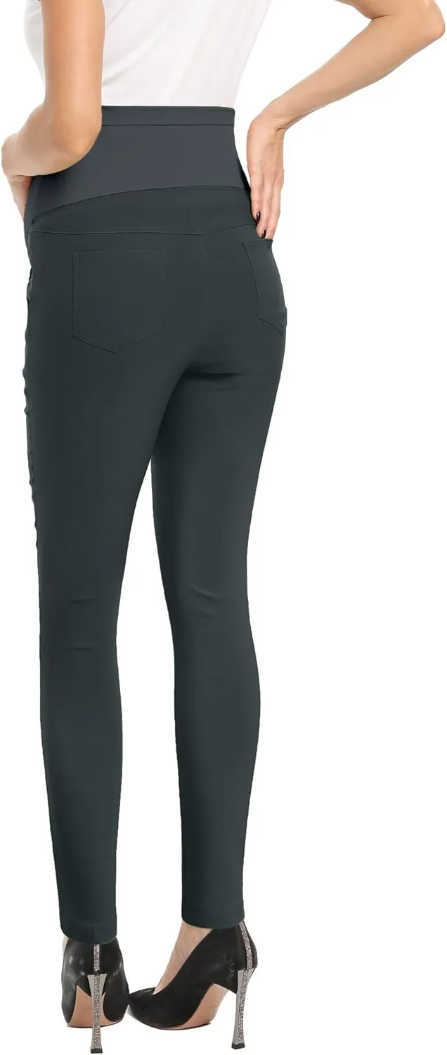 POSHGLAM Women's Maternity Skinny Pants Casual Slim Pull-on Comfy Stretch Pants