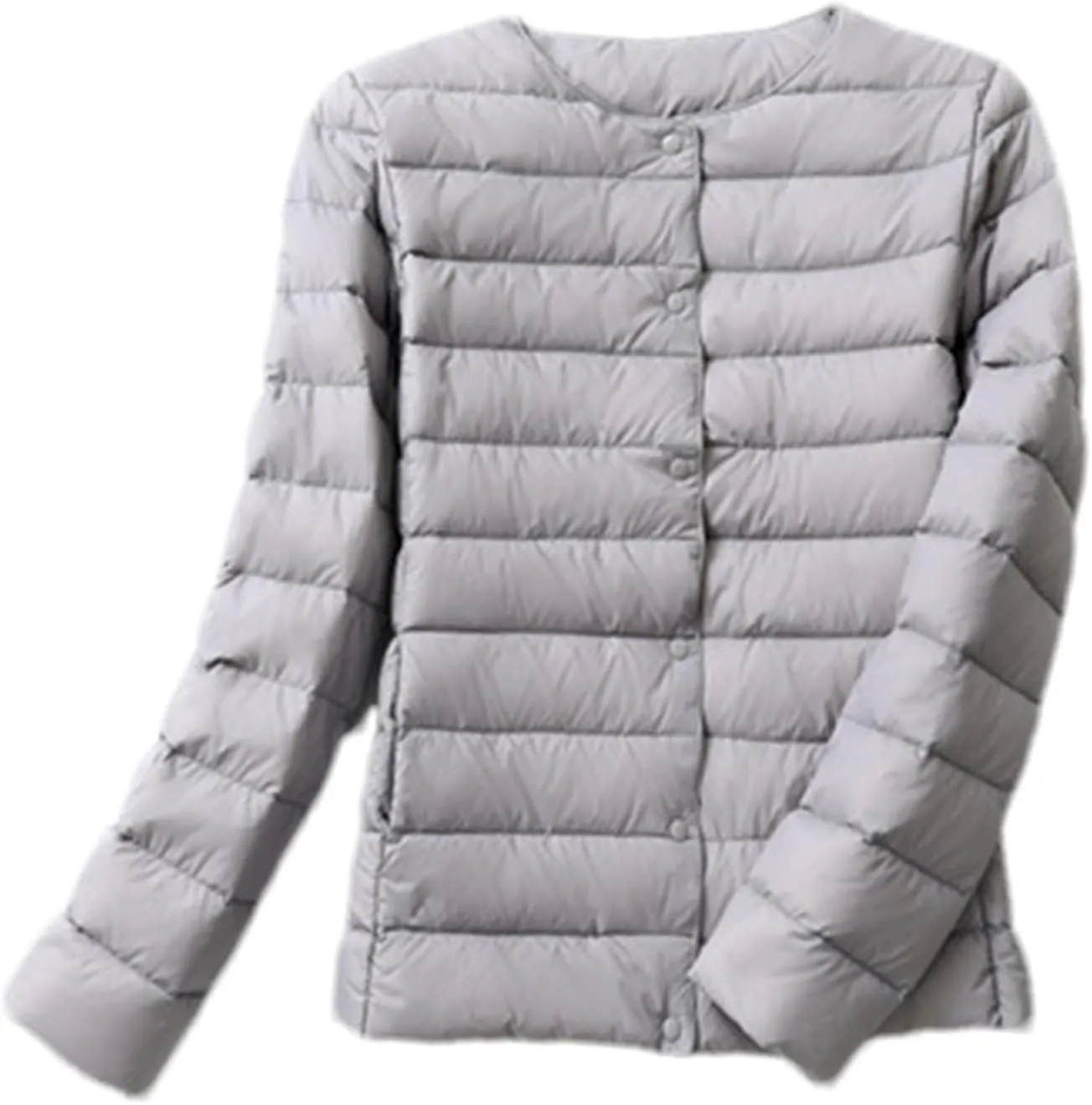 SaoBiiu Women Reversible Ultralight Puffer Jacket Collarless Duck Down Coat Female Portable Windproof Parkas