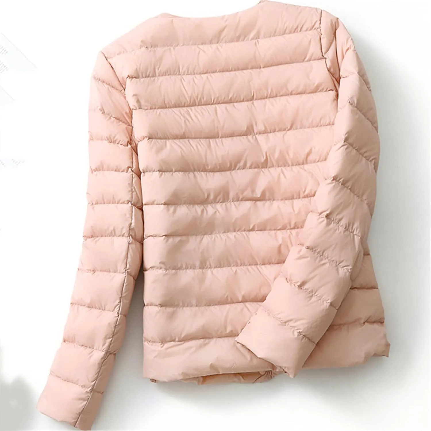 SaoBiiu Women Reversible Ultralight Puffer Jacket Collarless Duck Down Coat Female Portable Windproof Parkas
