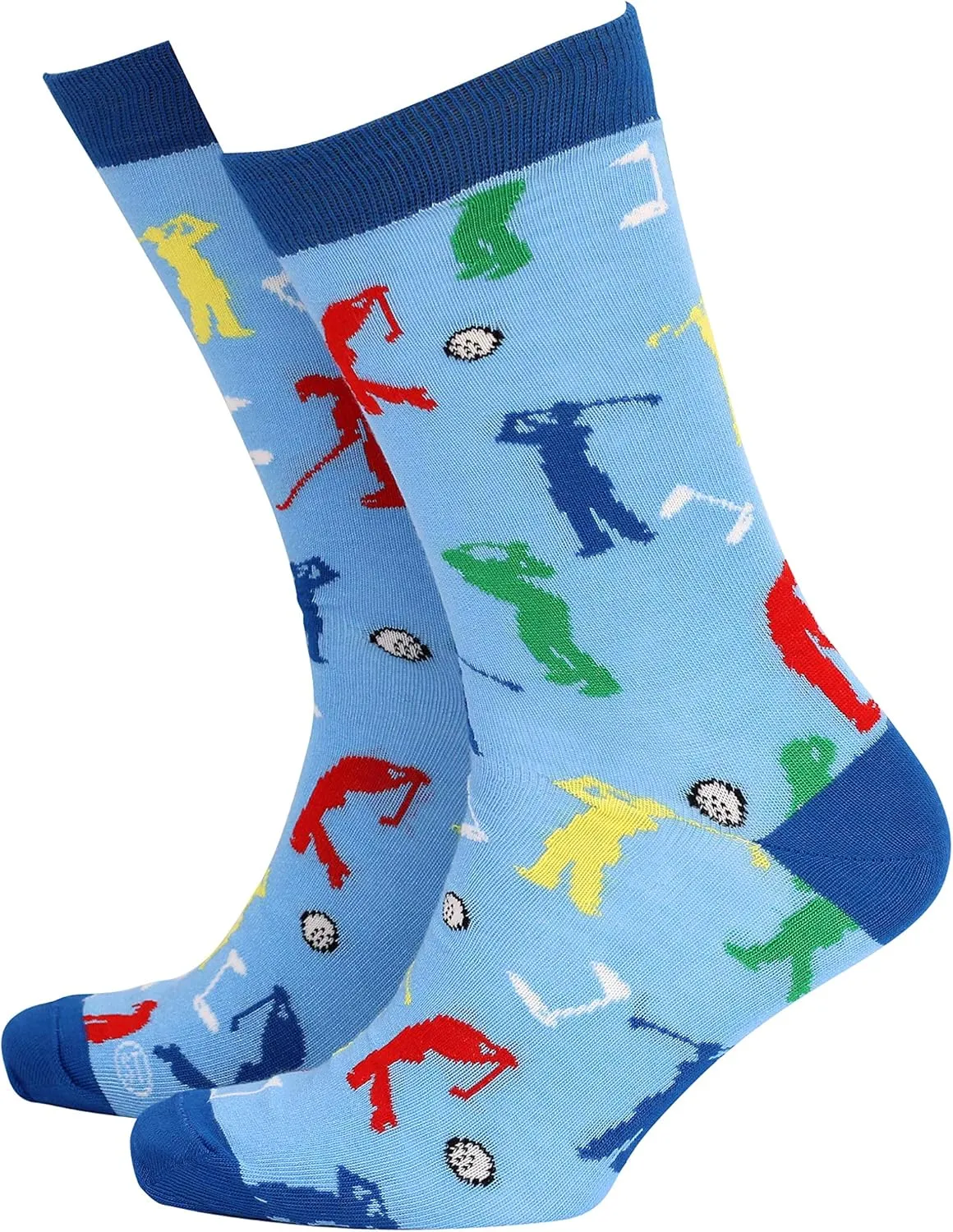 Smiling Faces MAKING SMILES SINCE 2001 Sock Therpay Mens Novelty Socks Funky Pattern Colorful Fun Dress Socks Smart Design Comfortable Breathable Socks - Golf
