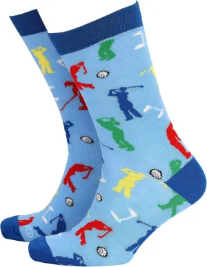 Smiling Faces MAKING SMILES SINCE 2001 Sock Therpay Mens Novelty Socks Funky Pattern Colorful Fun Dress Socks Smart Design Comfortable Breathable Socks - Golf