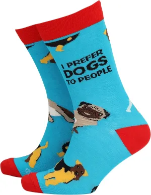 Smiling Faces MAKING SMILES SINCE 2001 Sock Therpay Mens Novelty Socks Funky Pattern Colorful Fun Dress Socks Smart Design Comfortable Socks - I Prefer Dogs