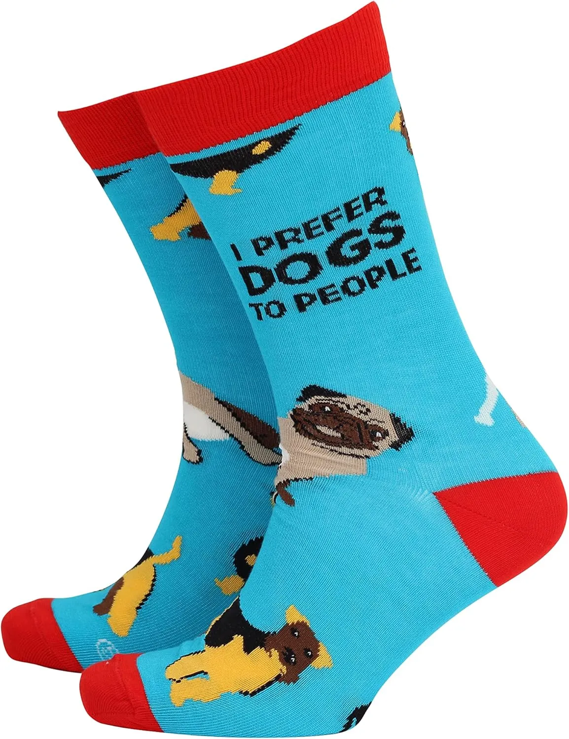 Smiling Faces MAKING SMILES SINCE 2001 Sock Therpay Mens Novelty Socks Funky Pattern Colorful Fun Dress Socks Smart Design Comfortable Socks - I Prefer Dogs