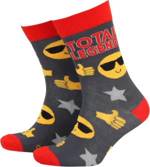 Smiling Faces MAKING SMILES SINCE 2001 Sock Therpay Mens Novelty Socks Funky Pattern Colorful Fun Dress Socks Smart Design Comfortable Socks - Total Legend