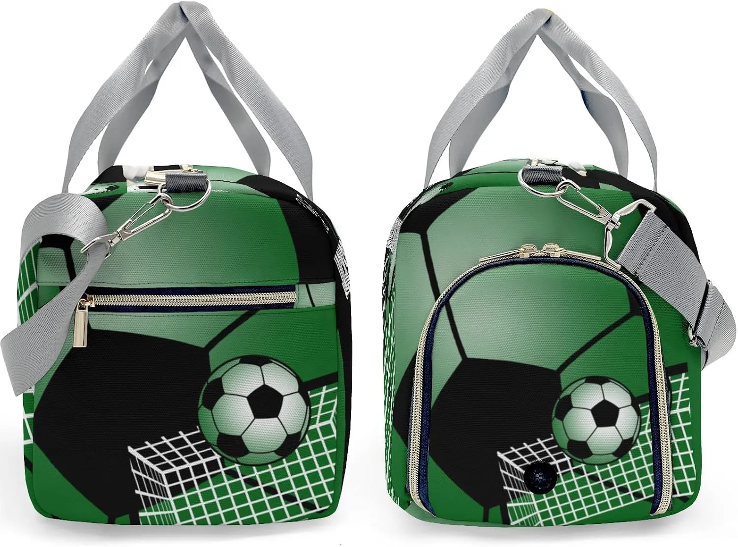 Soccer Ball Gym Forest Waterproof Travel Duffel Bag for Men and Women with Shoe Compartment