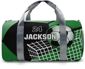 Soccer Ball Gym Forest Waterproof Travel Duffel Bag for Men and Women with Shoe Compartment