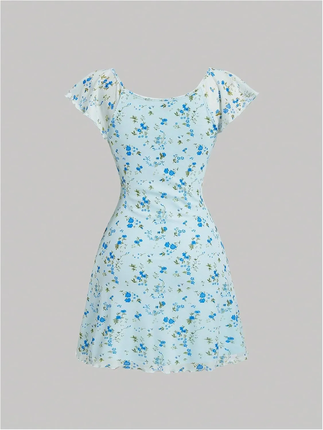 SOLY HUX Women's Vintage Floral Dress Summer Cap Sleeve Mini Dresses Going Out Beach Short Dress