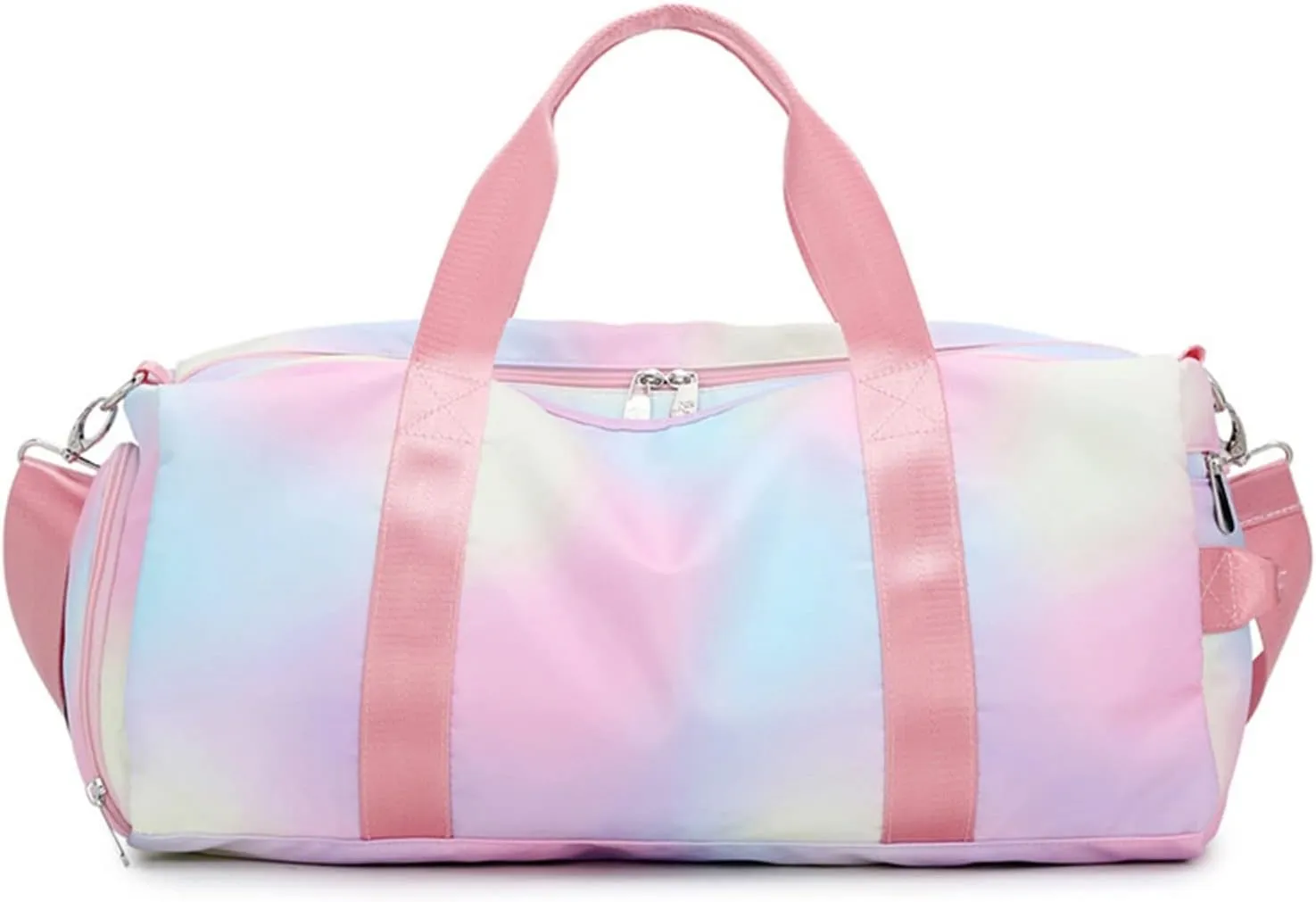 Sports Duffel Bags Women Waterproof Dwaterproof Water Gym Bag Travel Shoulder Duffle Bags Printing for Girls Canvas Luggage Organizer Pink Gym Bag