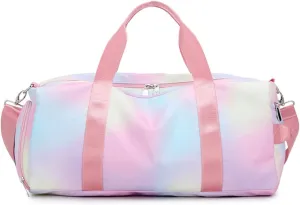 Sports Duffel Bags Women Waterproof Dwaterproof Water Gym Bag Travel Shoulder Duffle Bags Printing for Girls Canvas Luggage Organizer Pink Gym Bag