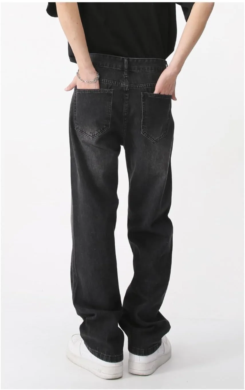 Straight Leg Jeans Y2k Retro Streetwear Jeans Casual Wide Leg Grunge Pants Loose Fit Pants Trendy Cargo Pants