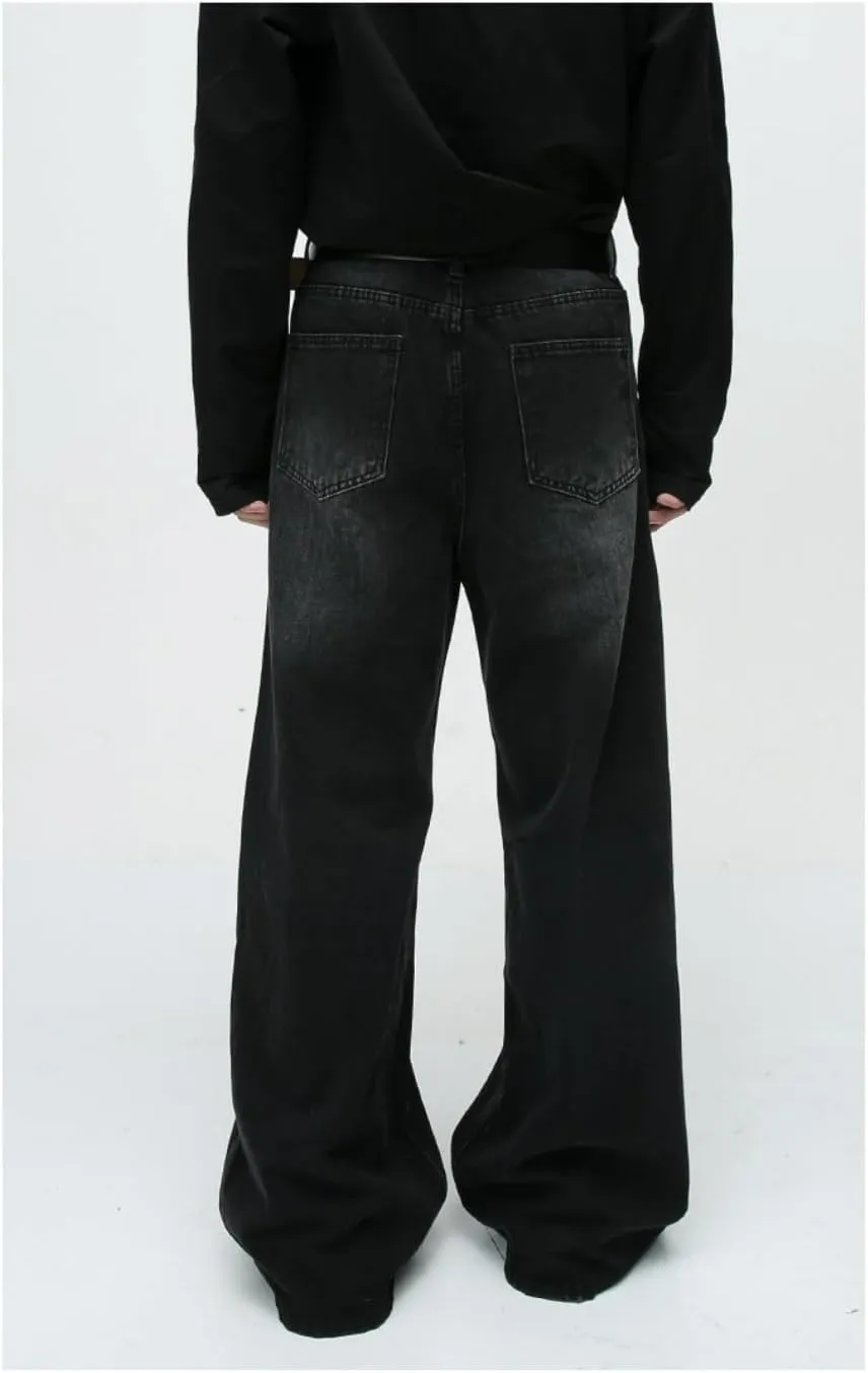 Straight Leg Jeans Y2k Retro Streetwear Pants Casual Wide Leg Grunge Pants Loose Fit Jeans