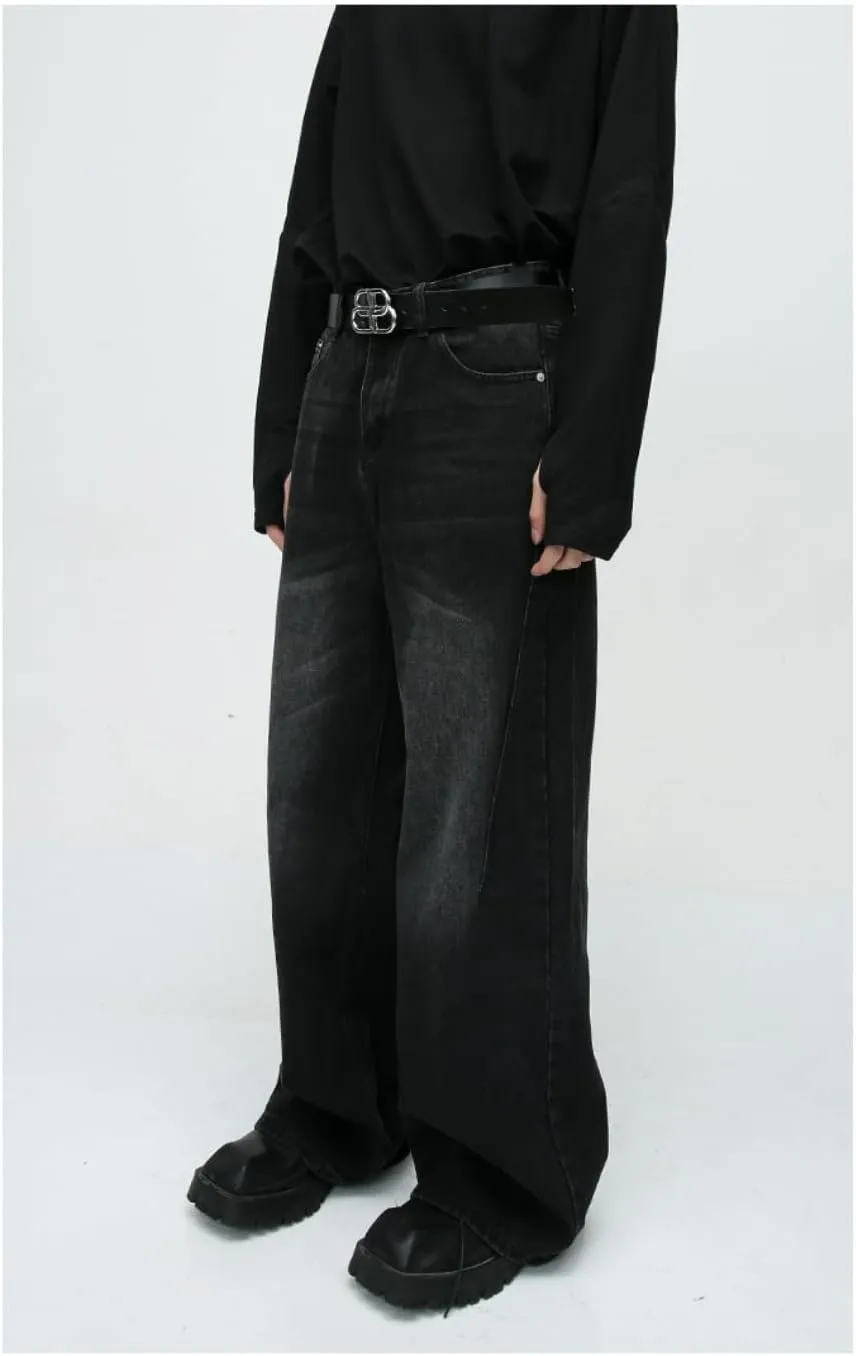 Straight Leg Jeans Y2k Retro Streetwear Pants Casual Wide Leg Grunge Pants Loose Fit Jeans