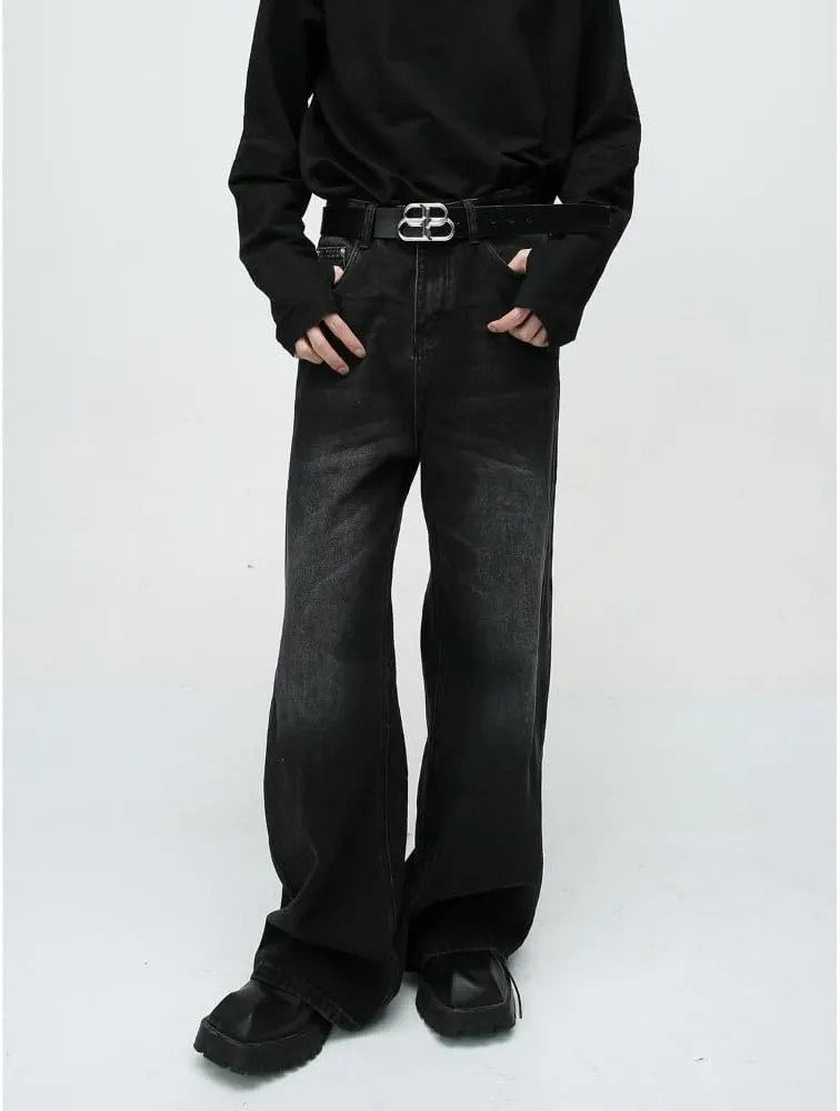 Straight Leg Jeans Y2k Retro Streetwear Pants Casual Wide Leg Grunge Pants Loose Fit Jeans