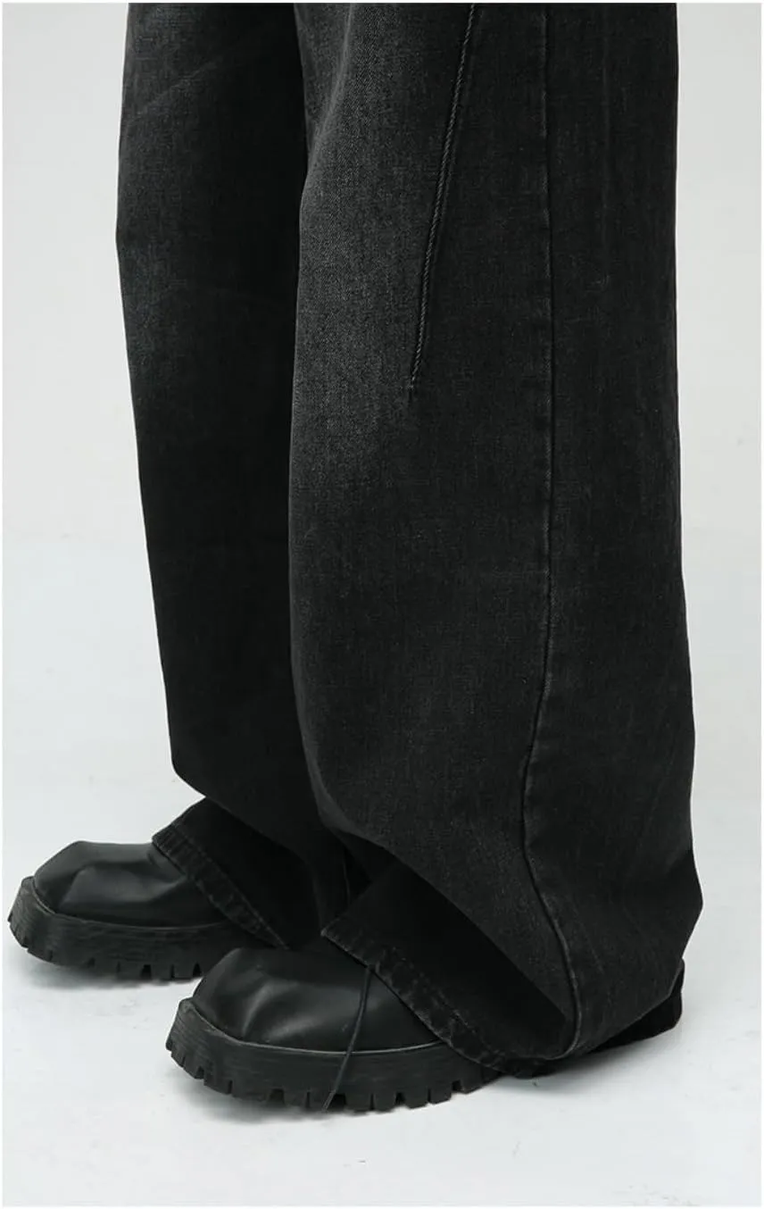 Straight Leg Jeans Y2k Retro Streetwear Pants Casual Wide Leg Grunge Pants Loose Fit Jeans